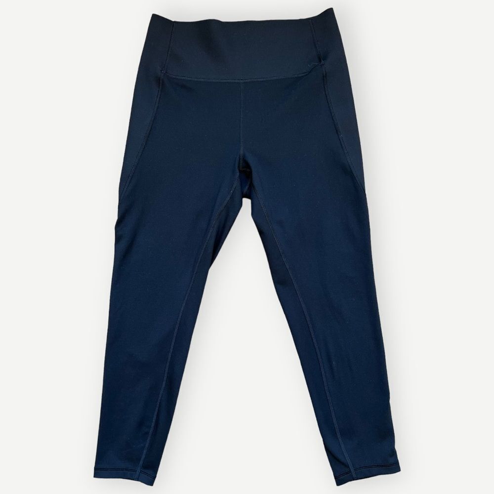 Gap Gapfit Black Athleisure Workout Cropped Stretch Gym Leggings. Medium.